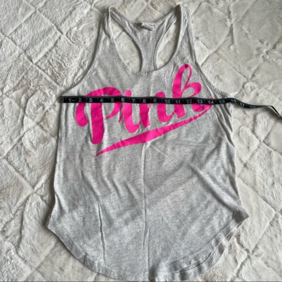 Victoria's Secret PINK | Cream & Pink Extreme Racerback Tank Top | Size Small - Picture 8 of 9